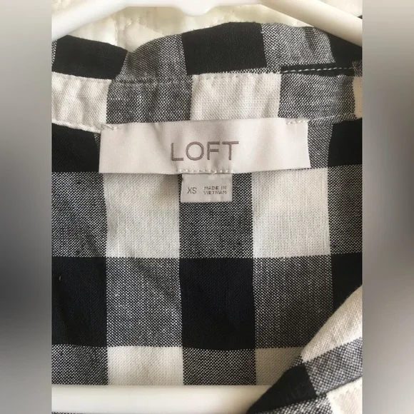 Loft Gingham Short Sleeve Dolman Blouse - Picture 4 of 4